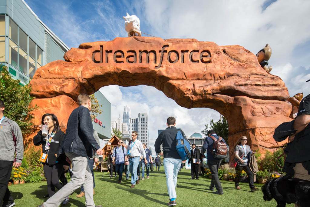 Exhibit hall at Salesforce Dreamforce conference